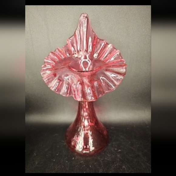 Vintage Fenton cranberry Jack‎ in the pulpit vase - Picture 1 of 7